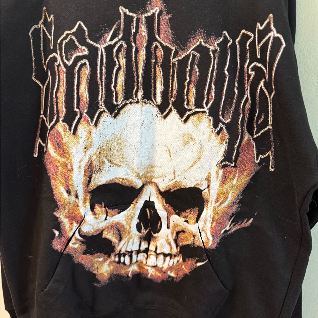 Sad Boyz Flaming Skull Pullover Hoodie